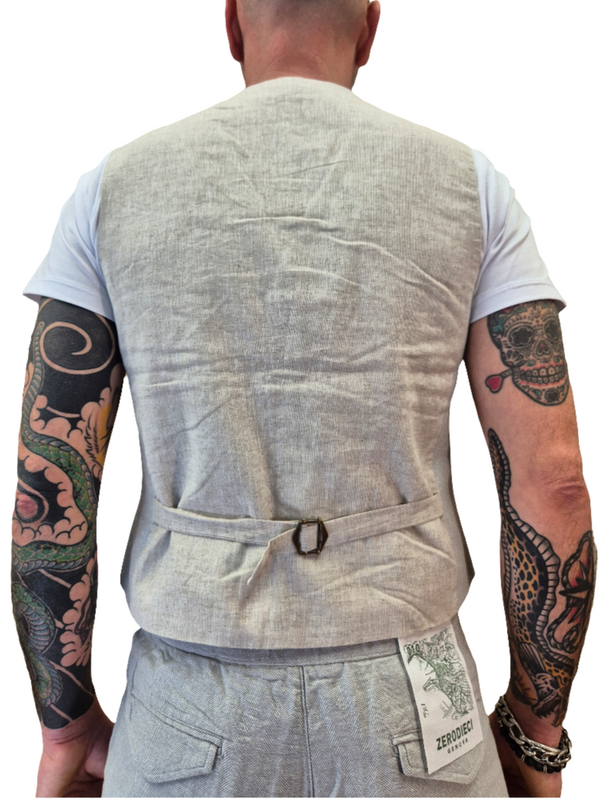 GILET MISTO LINO FANTASIA A SPINA DI PESCE - ALLEY DOCKS