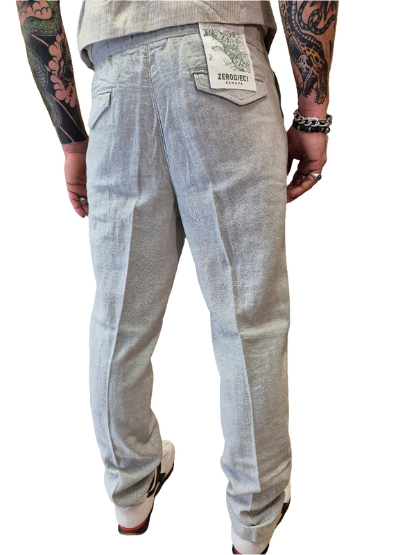 PANTALONE MISTO LINO A SPINA DI PESCE  - ALLEY DOCKS