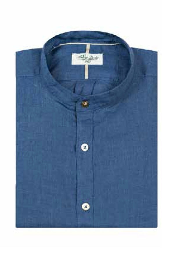 CAMICIA COLLO COREANA IN LINO - ALLEY DOCKS