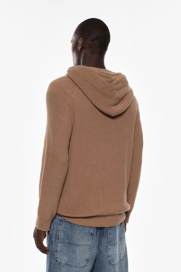 MAGLIONE CON CAPPUCCIO A MANICHE LUNGHE - IMPERIAL