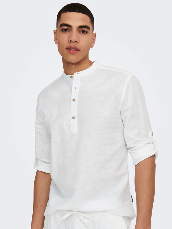 CAMICIA MISTO LINO MANICA LUNGA - ONLY&SONS