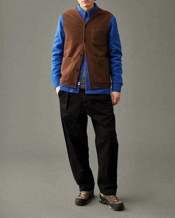 PANTALONI IN COTONE CON PIEGHE AKJAKOB - ANERKJENDT