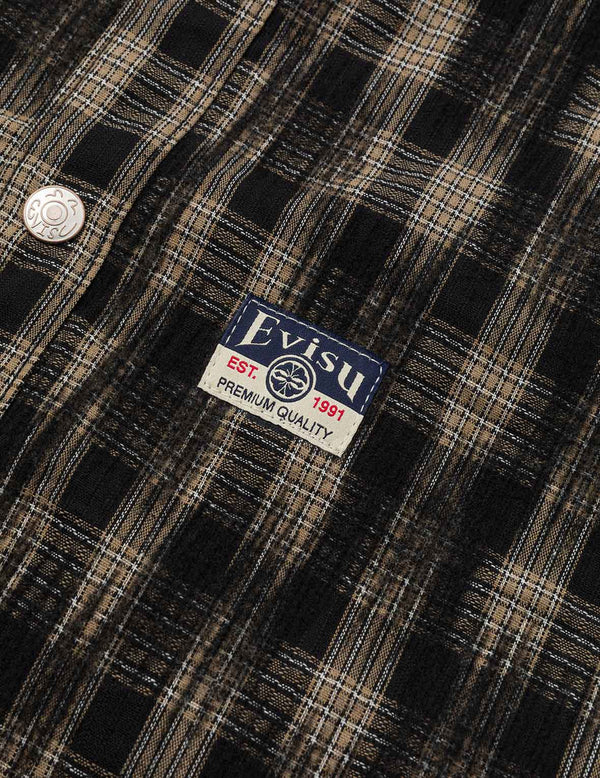 GIACCA A QUADRI CON RICAMO GABBIANO - EVISU