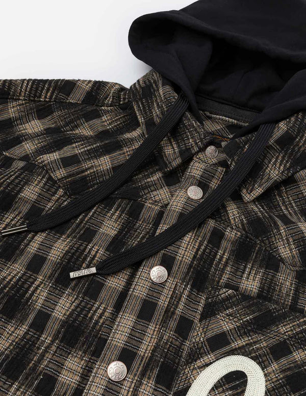 GIACCA A QUADRI CON RICAMO GABBIANO - EVISU