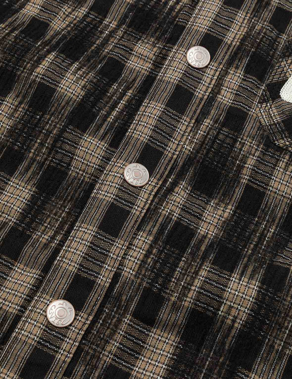 GIACCA A QUADRI CON RICAMO GABBIANO - EVISU