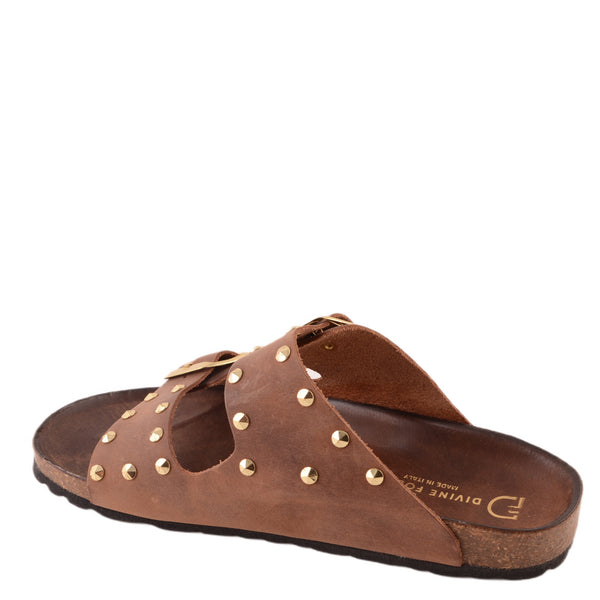 CIABATTA DOPPIA FASCIA FIBBIE E BORCHIE - DIVINE FOLLIE