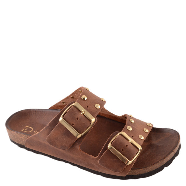 CIABATTA DOPPIA FASCIA FIBBIE E BORCHIE - DIVINE FOLLIE