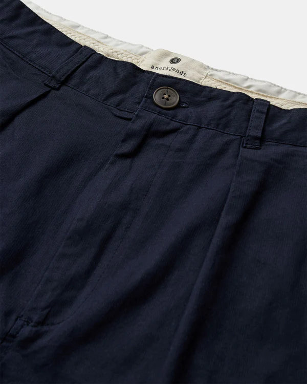 PANTALONI IN COTONE CON PIEGHE AKJAKOB - ANERKJENDT