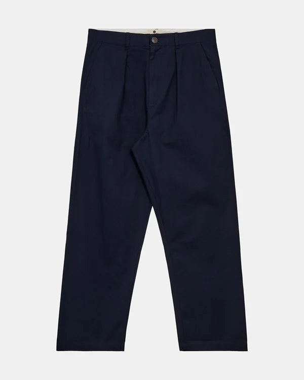 PANTALONI IN COTONE CON PIEGHE AKJAKOB - ANERKJENDT