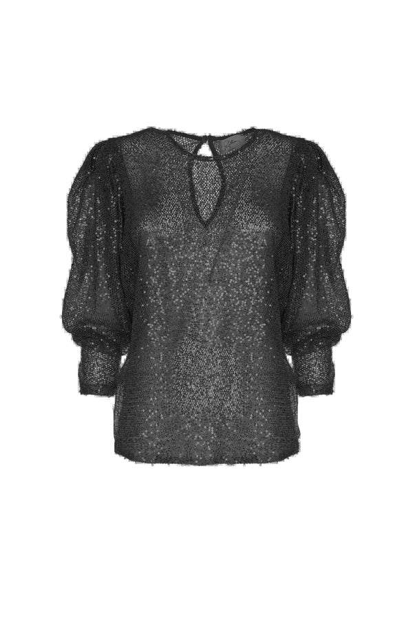 MAGLIA MANICHE A SBUFFO PAILLETTES - SO ALLURE