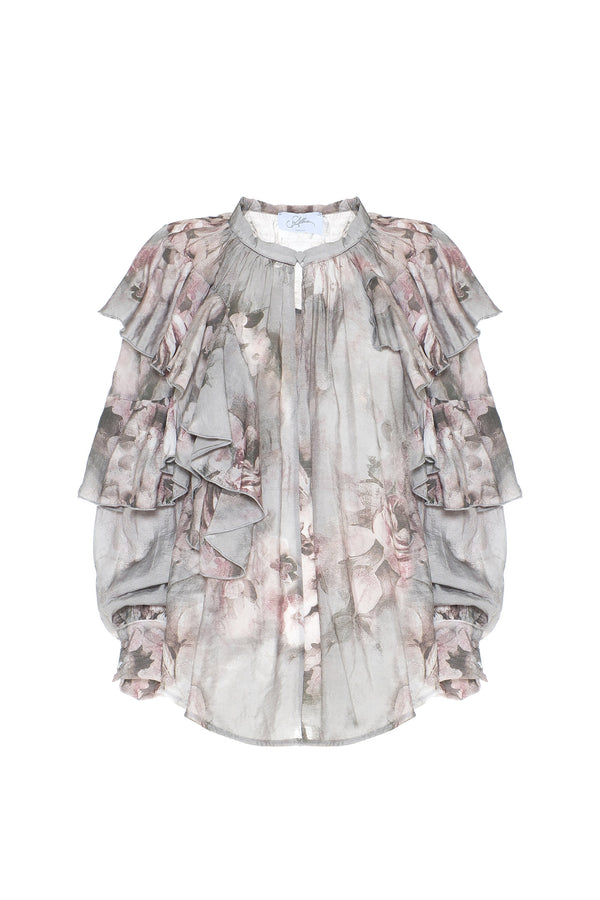 BLUSA IN VISCOSA CON STAMPA FLOREALE - SO ALLURE