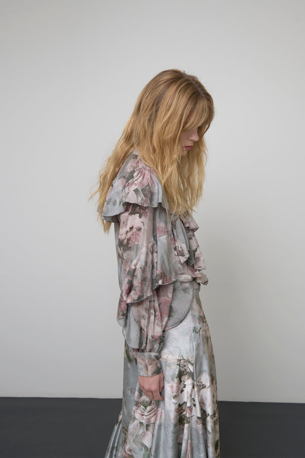 BLUSA IN VISCOSA CON STAMPA FLOREALE - SO ALLURE