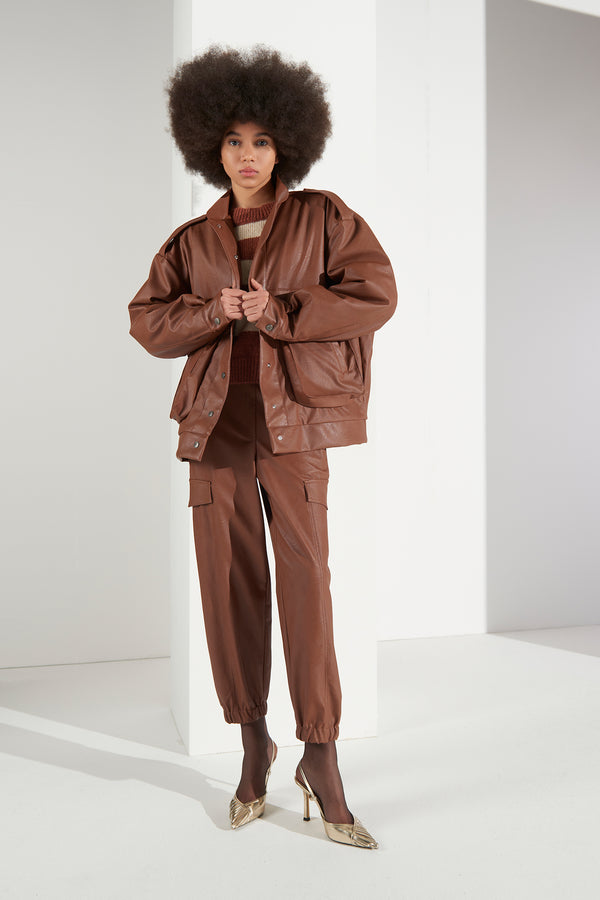 PANTALONI CARGO IN ECO-PELLE - SO ALLLURE