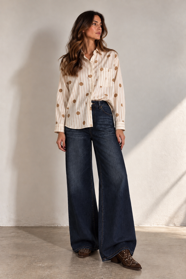 CAMICIA GESSATA CON POIS - TENSIONEIN