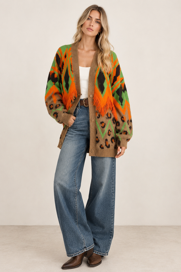 CARDIGAN JACQUARD SFRANGIATO - THE LOOM ARCHIVE