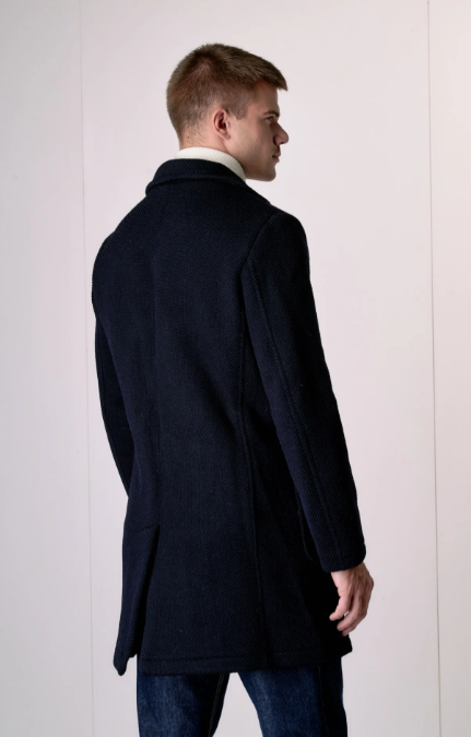 CAPPOTTO MONOPETTO CON FODERA INTERNA E POCHETTE IN TESSUTO - V2