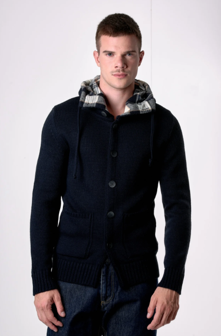 CARDIGAN CAPPUCCIO OSLO CON INTERNO IN TESSUTO - V2