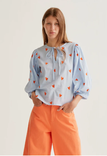 CAMICIA CON CUORI RICAMATI - COMPANIA FANTASTICA
