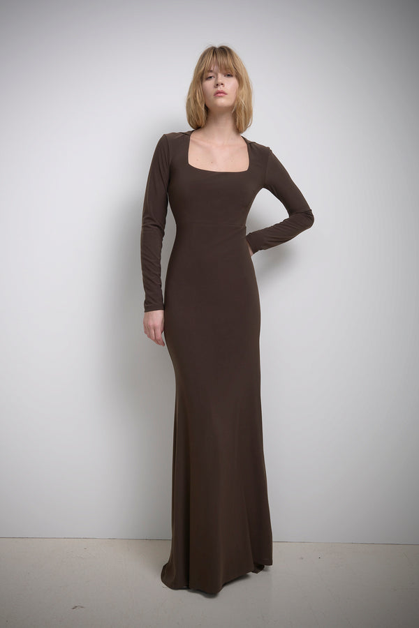 ABITO LUNGO CAPPUCCIO JERSEY UNITO - SO ALLURE