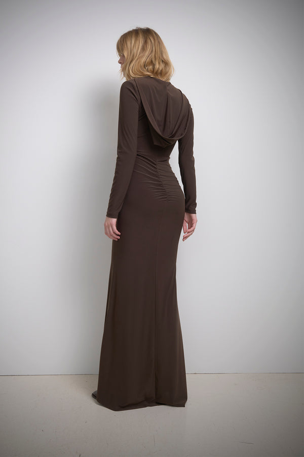 ABITO LUNGO CAPPUCCIO JERSEY UNITO - SO ALLURE