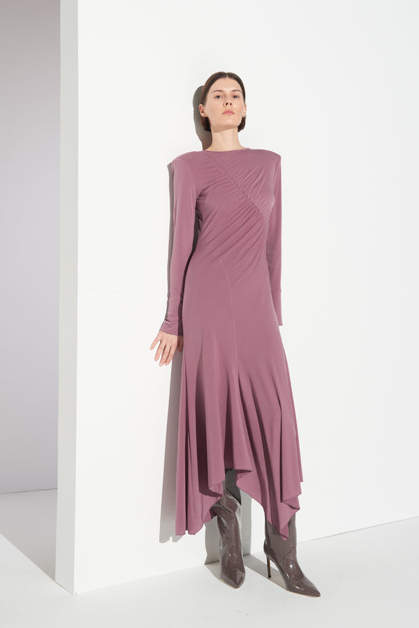 ABITO MIDI ASIMMETRICO IN JERSEY - SO ALLURE