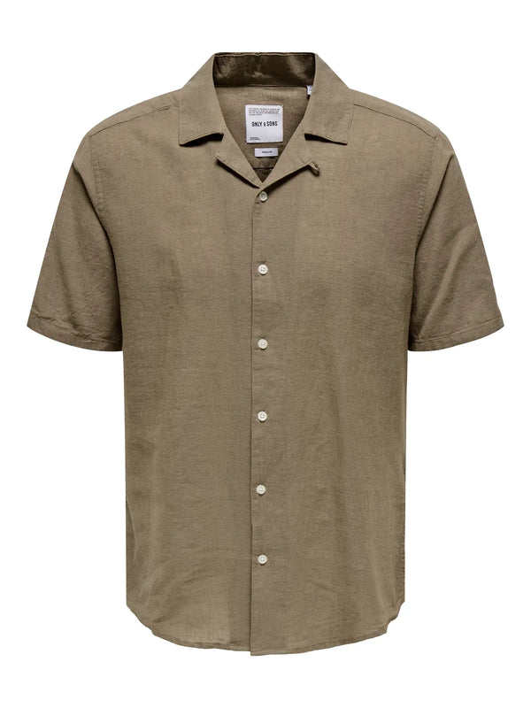 CAMICIA MISTO LINO MANICA CORTA - ONLY&SONS