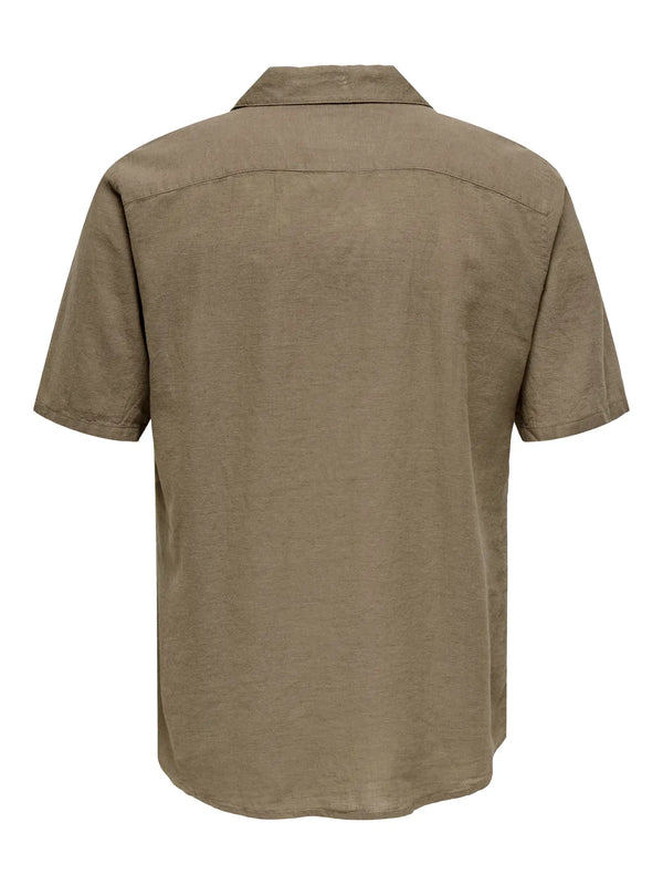 CAMICIA MISTO LINO MANICA CORTA - ONLY&SONS