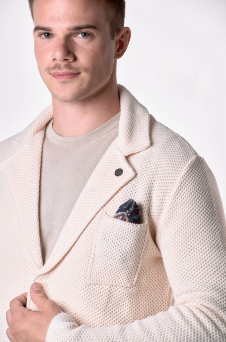 GIACCA MONOPETTO OCCHIO DI PERNICE CON POCHETTE IN TESSUTO - V2