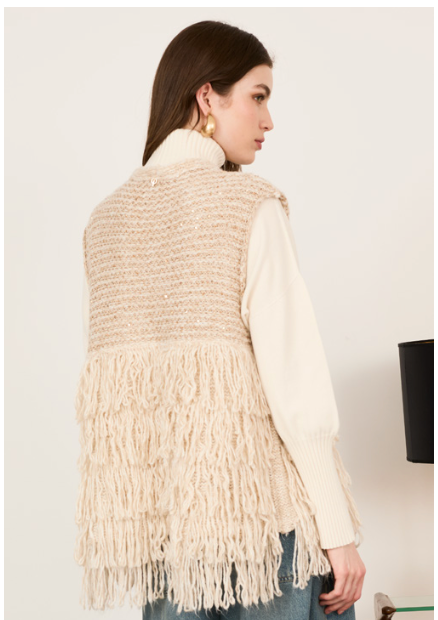 GILET CON FRANGE - PHILIA LOFT