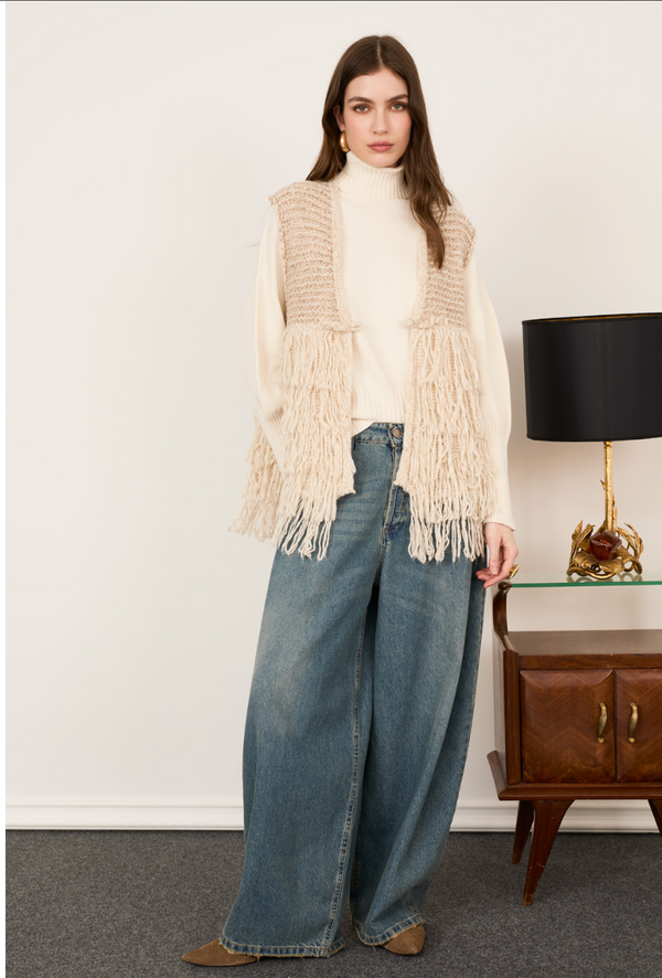 GILET CON FRANGE - PHILIA LOFT