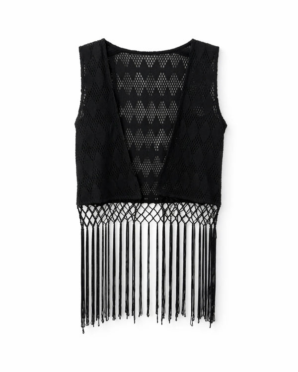 GILET TRAFORATO CON FRANGE - PAHIESA