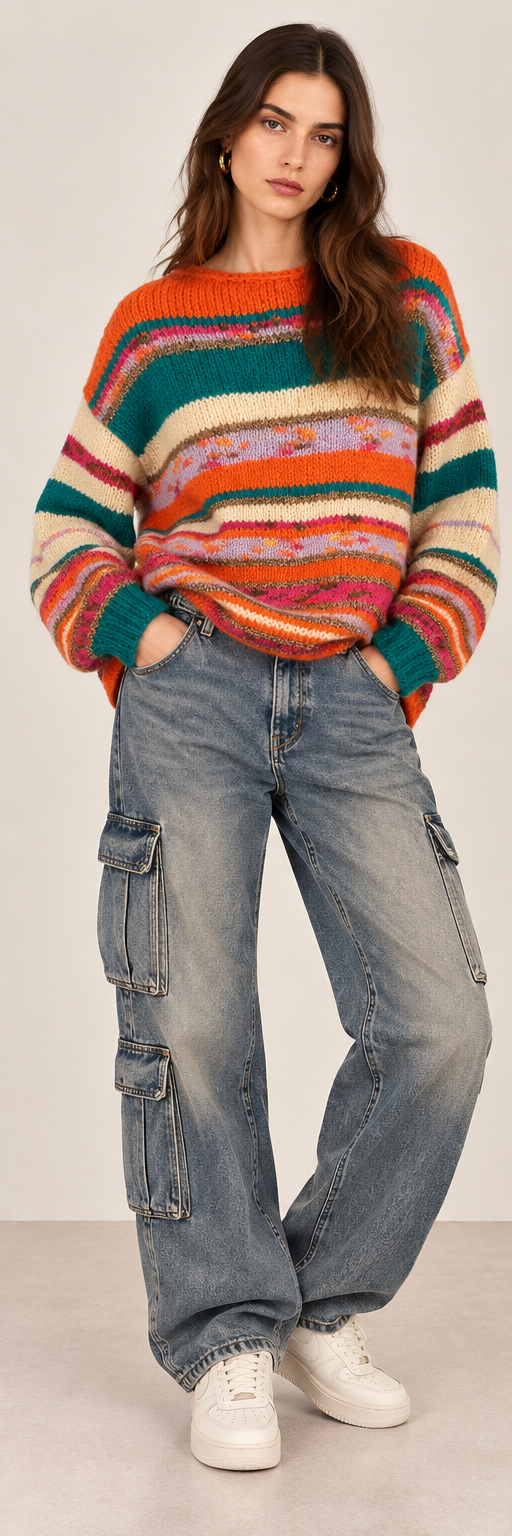 MAGLIA SCOLLO BARCA RIGATO - THE LOOM ARCHIVE