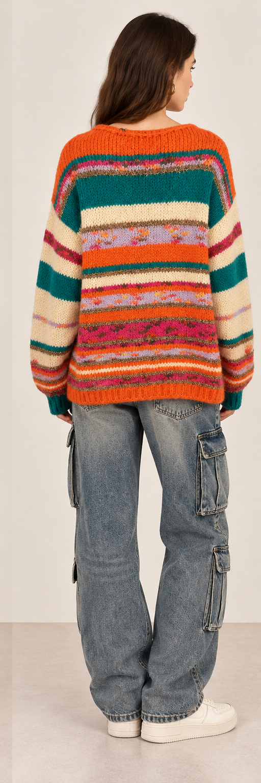 MAGLIA SCOLLO BARCA RIGATO - THE LOOM ARCHIVE