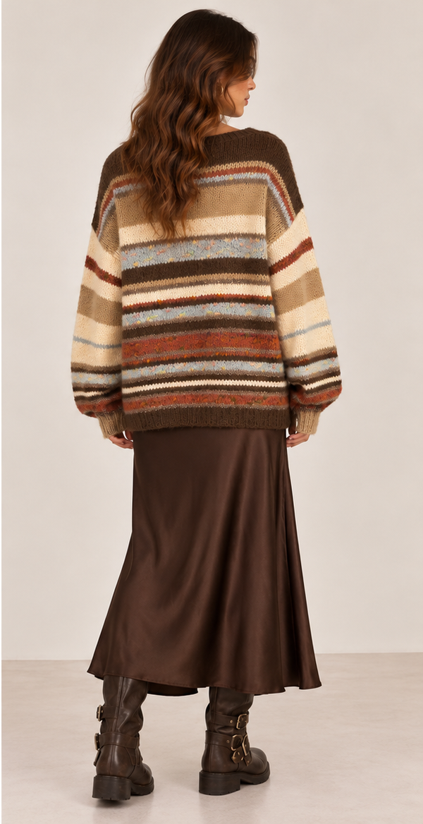 MAGLIA SCOLLO BARCA RIGATO - THE LOOM ARCHIVE