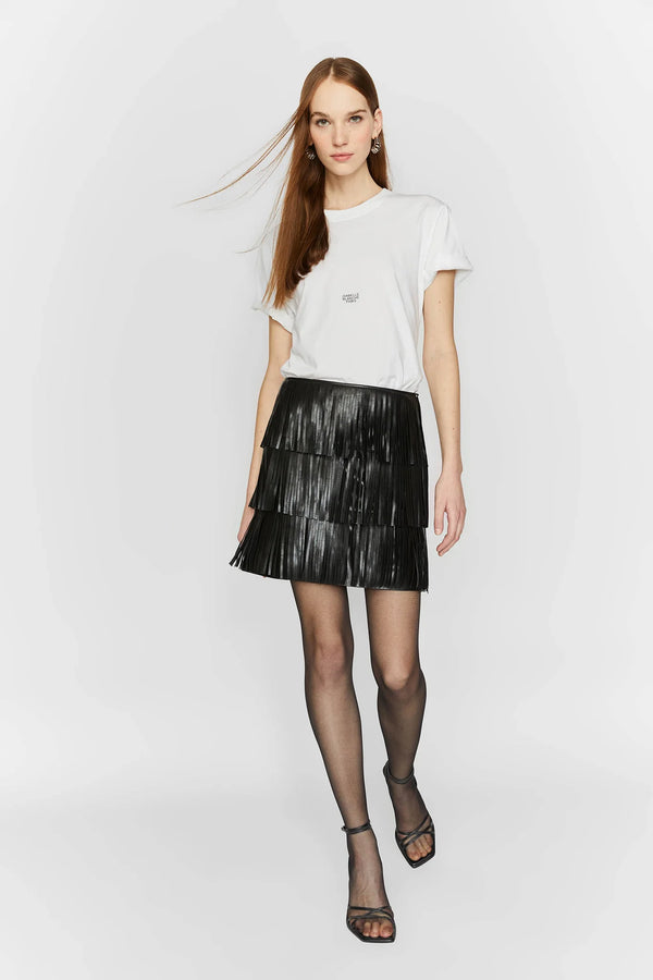 MINIGONNA IN ECOPELLE CON FRANGE - ISABELLE BLANCHE
