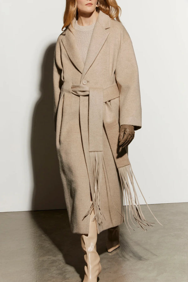 CAPPOTTO CON CINTURA FRANGE - ISABELLE BLANCHE