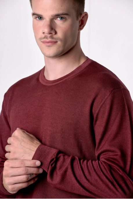 MAGLIONE GIROCOLLO IN PURA LANA EXTRAFINE MERINO - V2