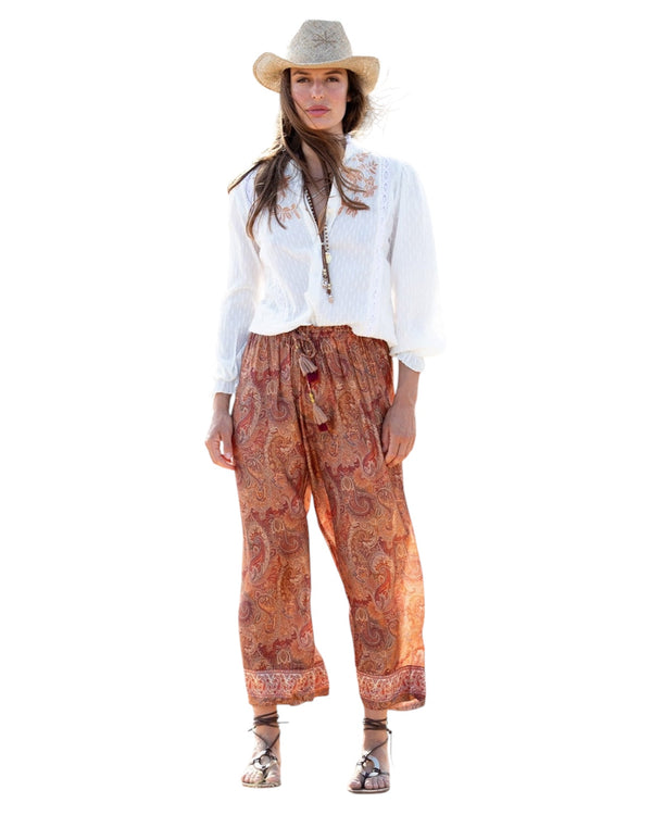 PANTALONE RUGGINE IN FANTASIA CACHEMIRE -PAHERIA