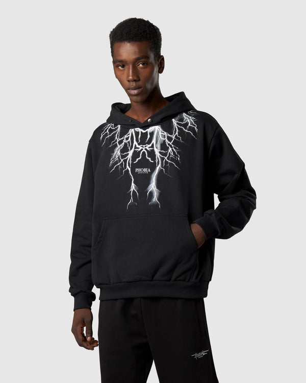 FELPA CON CAPPUCCIO EMBROIDERY LIGHTNING - PHOBIA