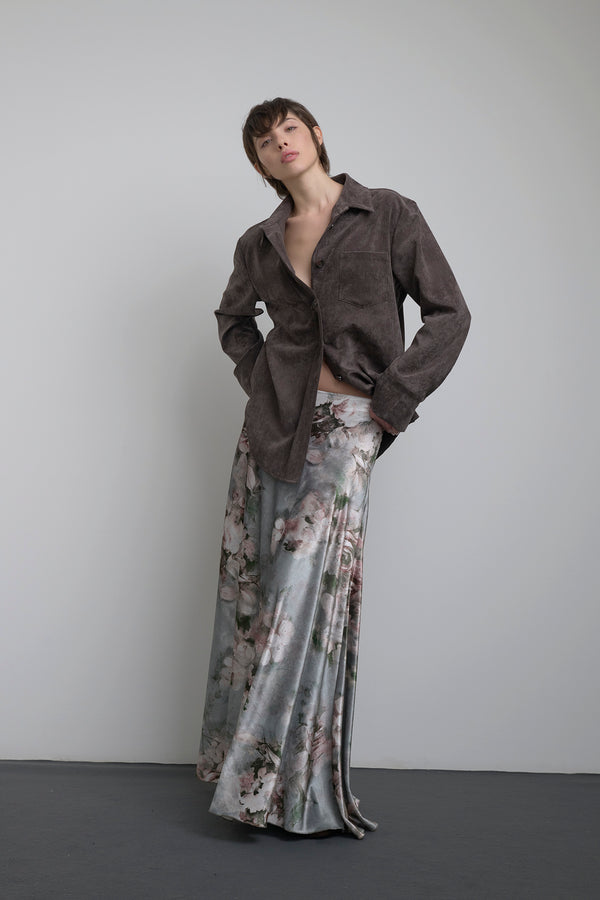 MAXI GONNA IN VELLUTO FLOREALE - SO ALLURE