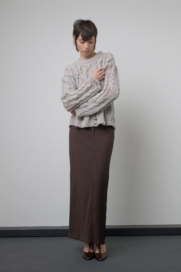 PULLOVER A TRECCE EFFETTO USED - SO ALLURE