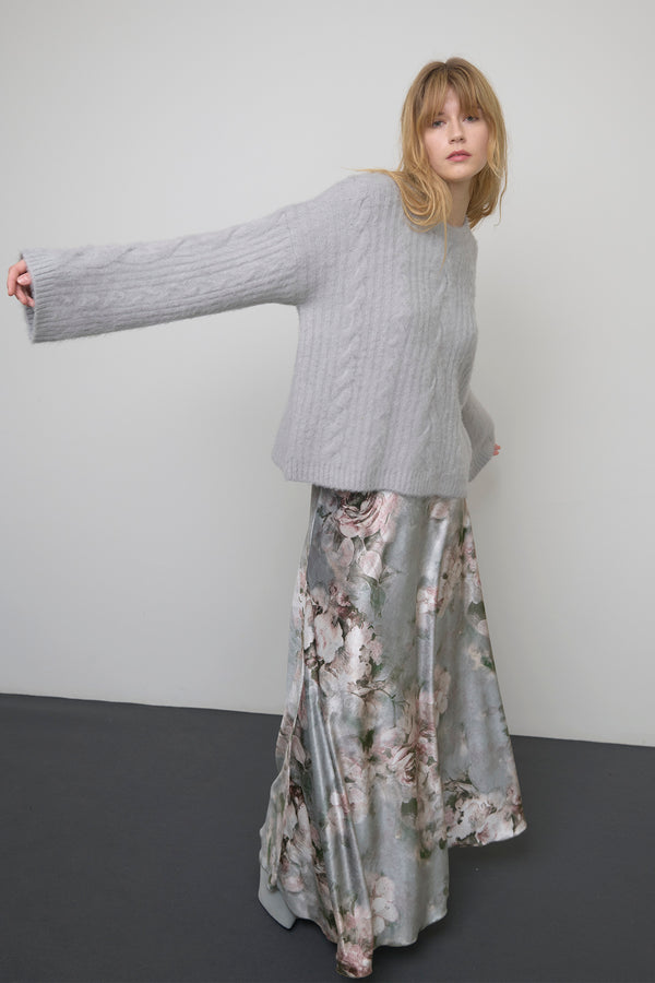 MAXI GONNA IN VELLUTO FLOREALE - SO ALLURE