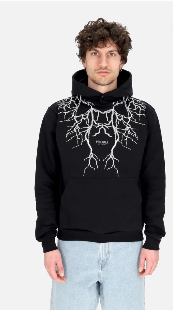 FELPA CON CAPPUCCIO EMBROIDERY LIGHTNING - PHOBIA