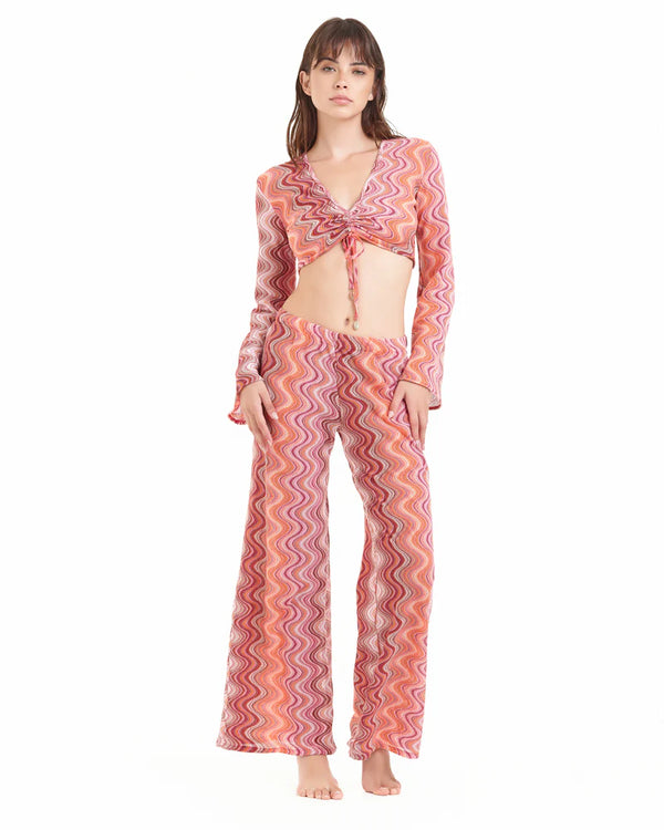 CROP TOP IN MAGLIA CROCHET A ONDE - COTAZUR