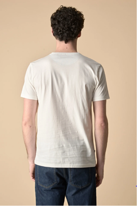 T-SHIRT STAMPA MACCHINA CON INSERTO E INTERNO COLLO IN TESSUTO - V2