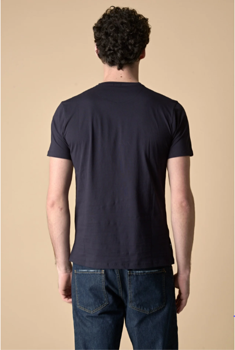 T-SHIRT STAMPA MACCHINA CON INSERTO E INTERNO COLLO IN TESSUTO - V2