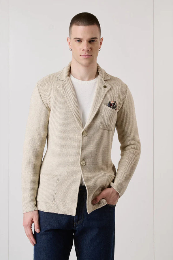 GIACCA MONOPETTO LINKS CON INTERNO COLLO E POCHETTE IN TESSUTO - V2