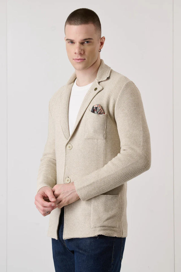GIACCA MONOPETTO LINKS CON INTERNO COLLO E POCHETTE IN TESSUTO - V2