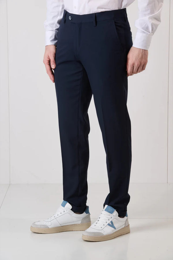 PANTALONE DI ALTA SARTORIA CON BOTTONE INTERAMENTE FODERATO IN TESSUTO - V2