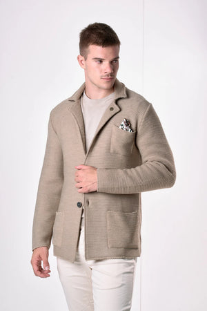 GIACCA MONOPETTO LINKS CON INTERNO COLLO E POCHETTE IN TESSUTO - V2